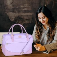 MATEIN Laptop Briefcase for Women, Fashion 15.6 inch Computer Sleeve Bag Case with Adjustable Shoulder Strap, Water Resistant Cute Purple Messenger Work Tote Bag Gifts for Women Nurse Teacher College - Image 8