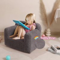 Kids Snuggly-Soft Sherpa Chair, Cuddly Toddler Foam Chair for Boys and Girls, Grey - Image 4