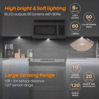 STAR-SPANGLED 6 Pack 2.8” Motion Sensor Lights Indoor AAA Battery Operated, Stick on LED Puck Light for Stairs, Under Cabinet, Closet, Cool White - Image 2