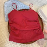 Solid Color Sexy Camisole Beautiful Back Slim Vest Insert Padding Bra Camisole Summer Beach Sleeveless Tops - Image 7
