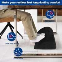 Foot Rest for Under Desk at Work,Office Desk Accessories with Soft Foam and Washable Removable Cover, Foot Stool for Office, Car, Home to Foot Support and Relax Ankles, Black - Image 4