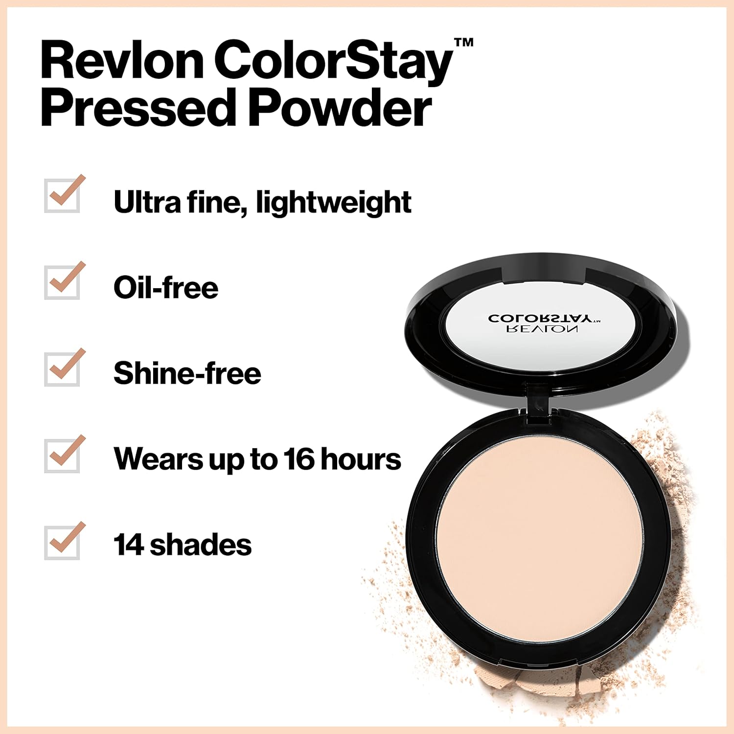 Revlon ColorStay Pressed Powder Face Makeup, Longwearing, Fragrance-Free, Noncomedogenic, 830 Light Medium, 0.3 oz - Image 5