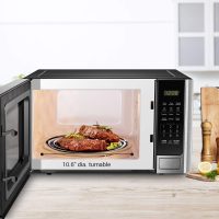 BLACK+DECKER Digital Microwave Oven with Turntable Push-Button Door, Child Safety Lock, Stainless Steel, 0.9 Cu Ft - Image 5