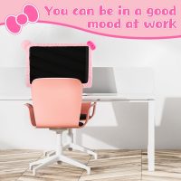 1 Pcs 20''-29'' Kawaii Computer Monitor Cover with Cat Ear Design, Furry Cute Pink Monitor Dust Cover Protector Lovely Computer Accessories Laptop TV LCD Screen Decoration for Tablet - Image 6