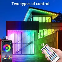 300ft Permanent Outdoor Light,RGB Eaves Lights with App Control Remote,DIY IP67 Waterproof Under Eave Lighting,Outside led Lights for House,Party,Christmas Decorations(2 Rolls 150FT) - Image 2