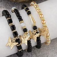 Cute Charm Bracelets Set Gold Beaded Stackable Stretch Bracelets Bohemian Summer Jewelry Gifts for Women - Image 3