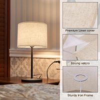 Small Lamp Shade, Beige Drum Lampshade 8.7''Top X 8.7'' Bottom X 7.9'' High, Replacement Lamp Shade Natural Linen Hand Crafted for Table Lamps Floor Lamps Chandelier Lamp, Easy Assembly Required - Image 5