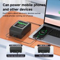 185Wh Mini V Mount Battery, 12500mAh V Lock Battery Support PD 60W Fast Charging with USB-C, D-TAP, USB-A, AC Output Port for Video Broadcast Camera Camcorder Monitor Video Light - Image 6