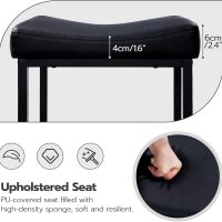 HOOBRO Bar Stools, Set of 2 Bar Chairs, Counter Height Stools, Saddle Barstools with Curved Surface, 24.8 Inches, 2.4" Thick Upholstery, for Kitchen, Dining Room, Cafe Black BB10BY01 - Image 10