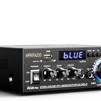 AK45 Pro Stereo Amplifier Home Audio Stereo Receivers,Rated Power 50W x2, Max 800W, Bluetooth 5.0 2.0 Channel Audio Receiver for Home Theater Speakers w/USB/SD/RCA/2 MIC in for Garage - Image 8