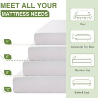 EGOHOME 8 Inch Queen Mattress, Memory Foam Mattress in a Box with Cooling Green Tea Gel, Relieve Pressure with Medium Firm Support, CertiPUR-US Certified, 80''L x 60''W, White - Image 8