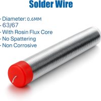 Solder Wire 63/37,High Purity Tin Rosin Core Solder for Electronic Electrical Soldering Components Repair,Low Residue,3Pcs (0.6mm) - Image 3