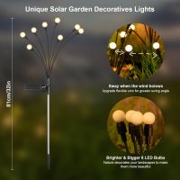 Solar Lights Outdoor(4-Pack, 32 LEDs), ASMAD Solar Garden Lights, Outdoor Decorations, Firefly Light for Patio Decor, Big Bulb, Unique Gifts for Women, Gifts for Grandma - Image 3