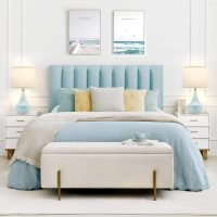 GyroVu Table Lamp Set of 2, 18.63” Ceramic Lamp Classic Beside Lamps Nightstand Lamp Modern Cute Lamp for Living Room, Bedroom & Office Rocker Swtich Sky Blue-LED Bulbs Included - Image 7