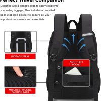 MAXTOP Deep Storage Laptop Backpack with USB Charging Port[Water Resistant] College Computer Bookbag Fits 15 Inch Laptop Black - Image 4