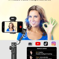 XE AI Version,Gimbal Stabilizer for Smartphone,NO APP AI Tracking, Gesture Control,360°Inception Gimbal with TikTok YouTube,3-Axis Foldable Handheld Tripod for iPhone& Android,Black - Image 3