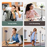 Sensyne 60" Phone Tripod - Selfie Stick, Lightweight All in One Phone Tripod Integrated with Wireless Remote Compatible with All Cell Phones for Selfie/Video Recording/Photo/Live Stream/Vlog（Black） - Image 2