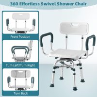 Swivel Shower Chair with Arms and Back, 500 lbs Heavy Duty Shower Seat for Inside Shower Stall and Bathtub, Height Adjustable Safety Bath Seat for Elderly, Adults, Handicap and Disabled - Image 2