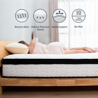 Queen Mattress 10 Inch | Queen Size Hybrid Mattresses in a Box | Medium Firm Feel Memory Foam and Individual Pocket Springs | Fiberglass Free Bed Matress | Breathable | CertiPUR-US | Upgrade - Image 2