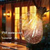 luckystyle 100FT LED Outdoor String Lights with Remote, 35+ 1 Shatterproof Bulbs Waterproof and Dimmable Patio Lights for Porch, Garden, Backyard, Deck, Balcony, 2700K Hanging Lighting - Image 3