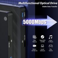 5 in 1 External Blu Ray Drive, Portable Blu Ray Player with USB 3.0 Type-C, CD DVD Burner 3D Blu Ray with SD/TF Port, Blu Ray Drive Compatible with Windows Laptop Desktop (Original Version) - Image 3
