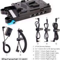 V-Mount Lock Battery Plate Power Supply Splitter Adapter with 15mm Rod Clamp + LP-E6 Dummy Battery for BMPCC 4K/6K、DSLR RED Cameras、Camcorders、Canon 5D2/5D3/5D4/6D/6D2/7D/7D2/70D/80D/5DSR - Image 7