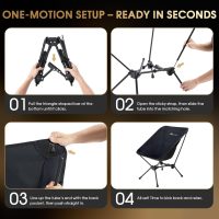 MOON LENCE Portable Snap-Lock Camping Chair, Folding Compact Chair, Lightweight Foldable Backpacking Support 330 lbs (Black) - Image 8