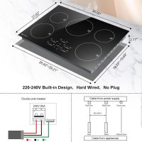 AMZCHEF 30 Inch 10600W Induction Cooktop With 5 BOOST Burners, 9 Levels Electric, Built-in Control by Slide Touchscreen, Child Safety Lock, Independent Timer, No Plug, 240V - Image 4