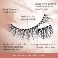 Ardell Naked Strip Lashes 421 – Natural-Looking, Long-Lasting False Eyelashes with Invisiband for Seamless Blend, 4 Pairs, 1-Pack - Image 4