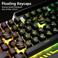 AULA Keyboard, T102 104 Keys Gaming Keyboard and Mouse Combo with RGB Backlit Number Pad, All-Metal Panel Waterproof Light Up PC Keyboard, USB Wired Computer Keyboards Gaming for MAC Xbox PC Gamer - Image 5