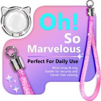 NGB Designed for iPhone XR Phone Case, Pink/Aqua | Glitter Liquid Sparkle Cute Cover for Women Girls Kids | with Tempered Glass Screen Protector & Ring Holder & Wrist Strap Lanyard - Image 3