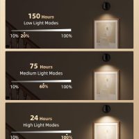 EZVALO Spotlights Indoor with Remote, 5500mAh Rechargeable Picture Lights, Wireless LED Uplighting with Timer＆Dimmable, 3CCT, Display Lights for Plant Painting, Artwork, Accent Lighting (2Pack-Black) - Image 5