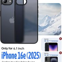 iPhone 16e Case [16FT Military Grade Drop Protection] Anti-Slip, Anti-Scratch, Slim Frosted Matte Translucent Cover 16e Phone Case for iPhone 16 e case 6.1", Frosted Black - Image 7