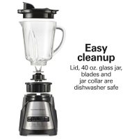 Hamilton Beach Power Elite Wave Action Blender For Smoothies, 40 Oz Glass Jar, 12 Functions Including Puree, Crush Ice, 700 Watts - Black (58148A) - Image 5