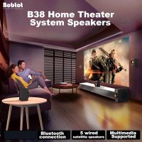 Small Subwoofer Home Theater for TV Surround System 5 Wired Speakers Amplifier 4 inch Woofer Built-in Receiver Support HDMI ARC Optical Bluetooth Input for Projector - Image 3