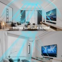 MZEIBO Sound Bar for Smart TV, 80W Bluetooth Soundbar 2 in 1 Detachable Design, Deep Bass, Home Theater Surround Sound, ARC/Optical/AUX Connections for TV/PC/Gaming/Projectors - Image 8