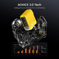 AOHI Magcube 140W USB C Charger PD3.1 3-Port GaN+ Laptop Wall Charger 100W Fast Charging Power Adapter Foldable Plug for MacBook Pro 16'', Dell XPS, iPad Pro, Galaxy, iPhone 15 Pro, Chromebook, Yellow - Image 8