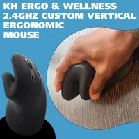 Ergonomic Mouse, Vertical Wireless Mouse - 2.4ghz Optical Vertical Mice, Comfort Grip Design to Reduce Muscle Strain, Buttons Wireless Mouse for Laptop, Desktop, Pc, Macbook – Black - Image 3