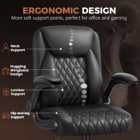 COMHOMA Leather Office Chair Ergonomic Computer Gaming Chair with Comfy Back Support, Executive Mid-Back,Small Gmaing Chair with Adjustable Armrests, for Short People Use, Rolling Swivel for Adults - Image 5