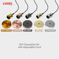Vintage Mini Pendant Light Kit - UL E26 Lamp Socket - Industrial Edison Retro Ceiling Hanging Pendant Fixture - DIY Chandelier Decor Kit Adjustable Woven Pendant Light Cord (Copper) - Image 7