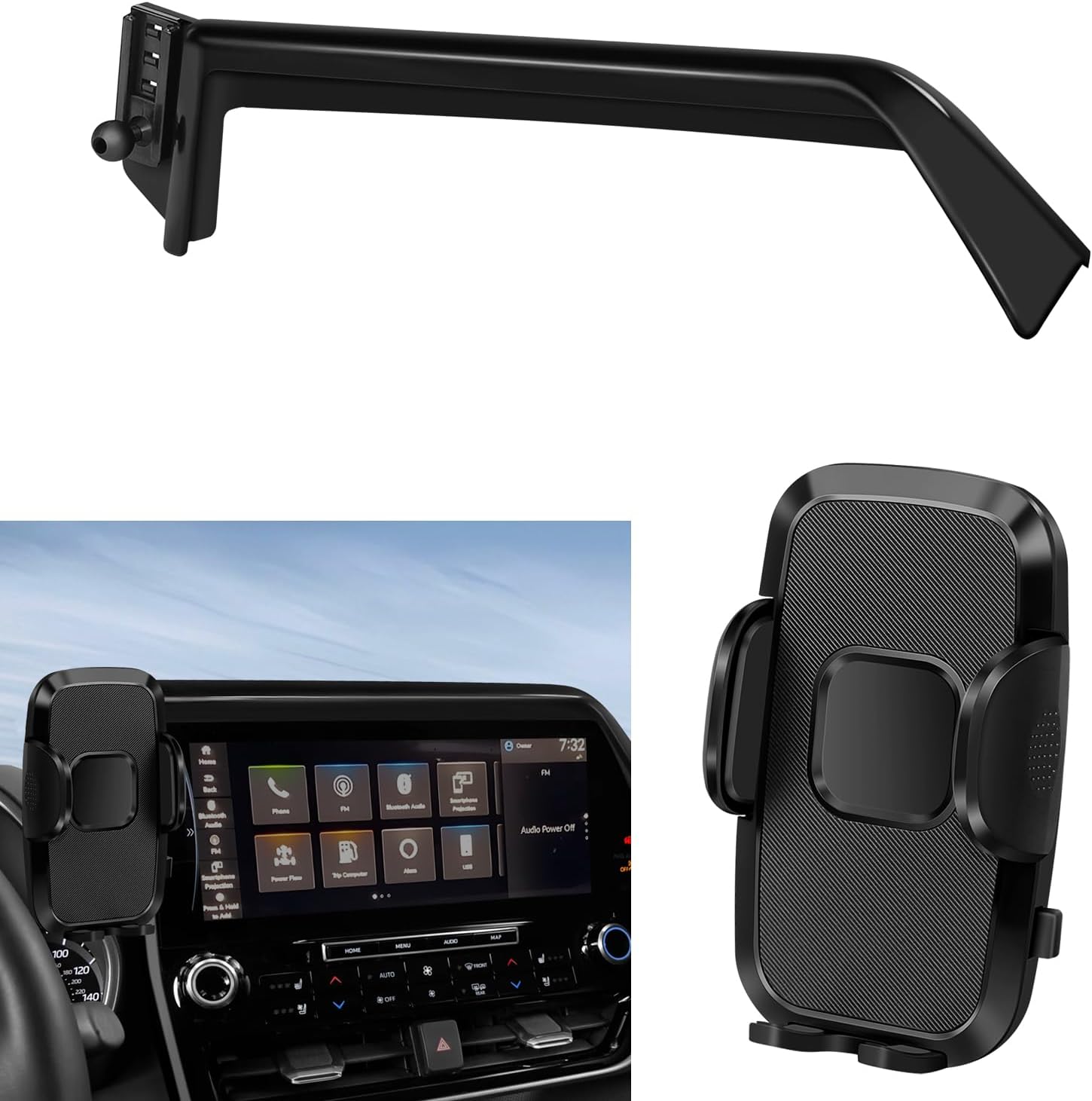 Peleus Car Phone Holder for 2020-2025 Toyota Highlander L LE XLE XSE Car Phone Mount forToyota Highlander with 8-Inch Screen Fit for Most Smartphones Cell Phone Automobile Cradles (only 8-inch)