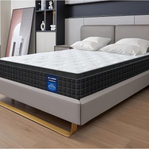 12 Inch Black Queen Spring Mattress,Medium Firm with Gel Memory Foam,Individually Pocketed Coil,Fiberglass-Free Fire Retardant CertiPUR-US Certified,80"*60"*12"