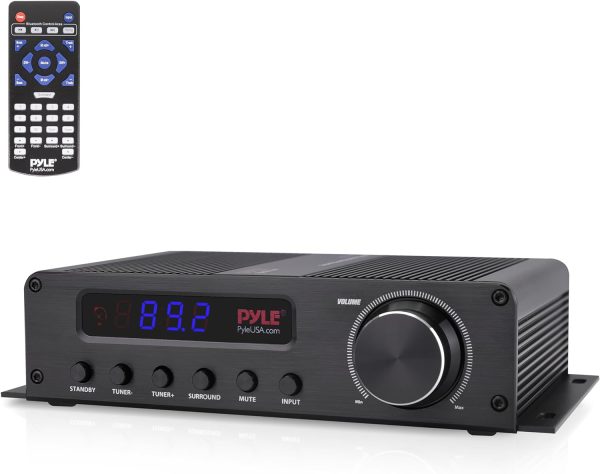 Pyle 100W 5 Channel Audio Amplifier - Wireless Bluetooth Home Theater Power Stereo Receiver with Surround Sound w/HDMI, AUX, FM Antenna, Subwoofer Speaker Input, 12V Adapter - PFA540BT.6