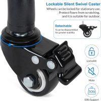 Laptop Tripod on Wheels with 2 Shelves, Portable Projector Floor Stand Adjustable Height 25.9 to 51.8 Inch with Phone Holder - Image 4
