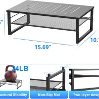 gianotter Desk Organizers and Accessories, 2-Tier Metal Monitor Stand Riser, Desk Organizer for Monitor, Office Desk Storage Organizer for Office Supplies (Black) - Image 5