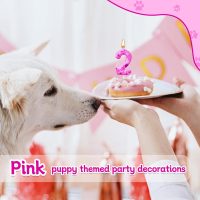 Number 2 Pink Purple Dog Paw Birthday Candles Cake Topper Numeral Birthday Candles for Boy Girl Dog Paw Decoration(Number 2, Pink,Purple) - Image 4