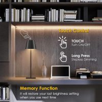 2-Pack LED Cordless Table Lamp, Rechargeable Battery Desk lamp 3W 5500mAh Battery Operated Stepless Dimming Modern Portable Table Light for Restaurant/Dinner/Bedroom/Outdoor IP54 Waterproof (Black) - Image 4