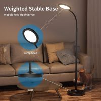 luckystyle Floor Lamp,Super Bright Dimmable LED Lamps for Living Room, Custom Color Temperature Standing Lamp with Remote Push Button, Adjustable Gooseneck Reading Floor Lamp for Bedroom Office Black - Image 7