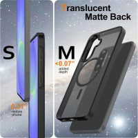 Ezanmull for Samsung Galaxy A36 5G Phone Case Magnetic Shockproof, [Fit for MagSafe] [Glass Screen Protector + Camera Lens Protector] Translucent Anti-Fingerprint (Black) - Image 5