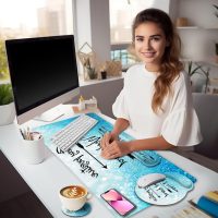 Desk Mat Pad, XXL Large Gaming Mouse Pad with Wrist Rest Wrist Support, Ergonomic Mouse Pad, Keyboard Wrist Rest, Coaster, Home Office Desk Accessories Decor Supplies, Stay Positive - Image 2